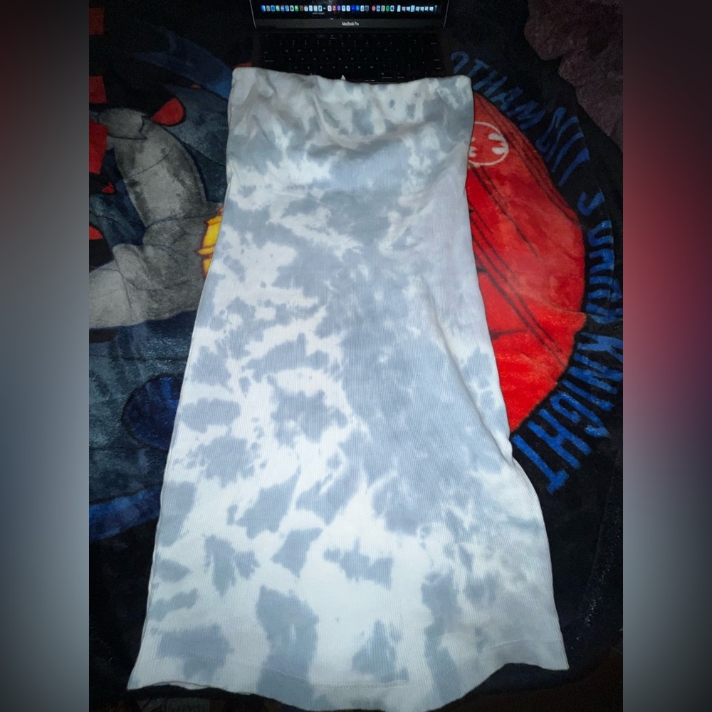 White and blue strapless dress🩵🤍